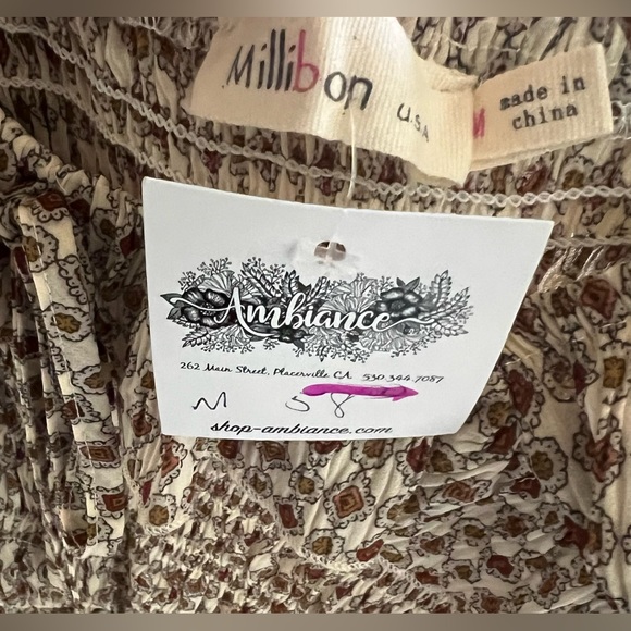 Millibon boho cottagecore kawaii pouf sleeve peasant picnic dress nwt - Picture 6 of 9